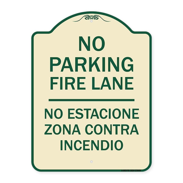 Signmission No Estacione Zona Contra Incendio Heavy-Gauge Aluminum Architectural Sign, 24" H, TG-1824-23848 A-DES-TG-1824-23848 - main